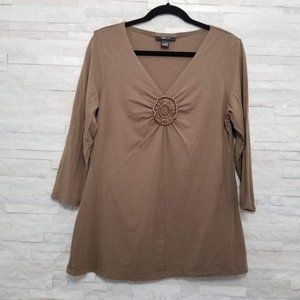 Style & Co. 3/4 sleeve top with embroidered detail